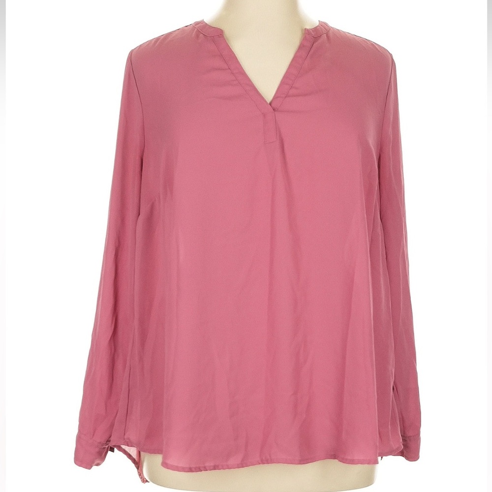 Torrid Dusty Rose Georgette Hi-Low Pullover Long Sleeve Blouse Plus Size 1X - Picture 3 of 9